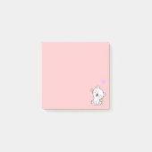 Post-it® Chat mignon et coeur sur rose (Devant)