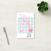 Post-it® Chat mignon Monogramme bleu rose (Bureau)