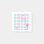 Post-it® Chat mignon Monogramme bleu rose (Devant)