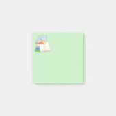 Post-it® Chat mignonne au-dessus d'une pile de livres sur v (Devant)