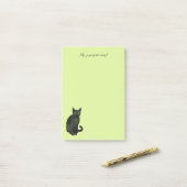 Post-it® chat noir (Sur un bureau)