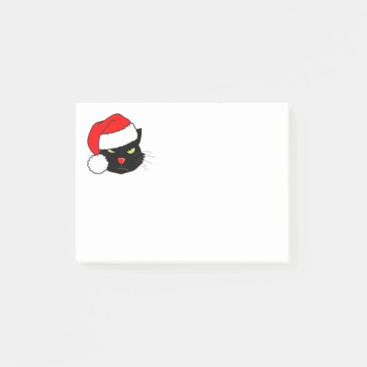 Post-it® Chat noir avec chapeau de Père Noël (Devant)