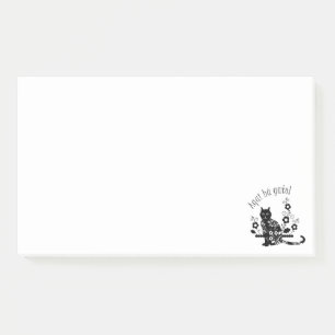 Post-it® Chat noir avec fleurs et expression portugaise