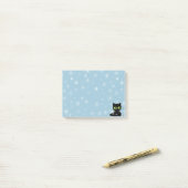Post-it® chat noir avec les chaussettes blanches (Sur un bureau)