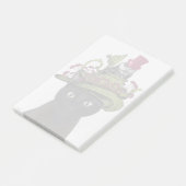 Post-it® Chat noir avec théière et hibou (Incliné)