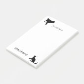 Post-it® Chat noir blanc personnel amoureux des animaux (Incliné)