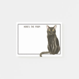 Post-it® Chat noir Bombay   Texte modifiable   Voici le cac