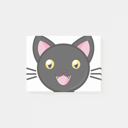 Post-it® Chat noir Cute Kitty adorable Animaux Cartoon Chat (Devant)