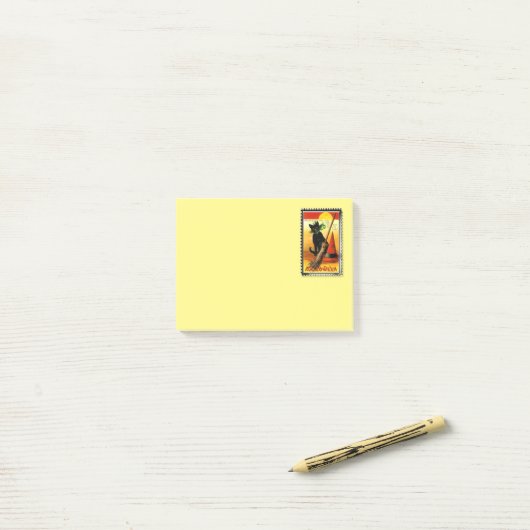 Post-it® Chat noir d'Halloween (Sur un bureau)