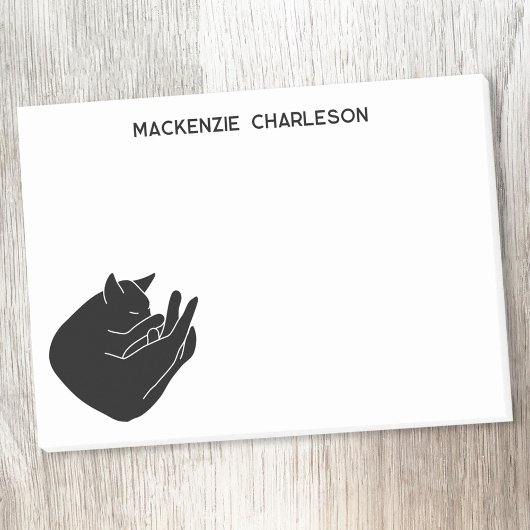 Post-it® Chat Noir Dormant Nom Personnalisé