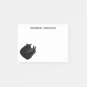 Post-it® Chat Noir Dormant Nom Personnalisé (Devant)