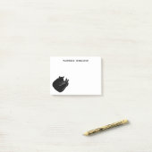 Post-it® Chat Noir Dormant Nom Personnalisé (Sur un bureau)