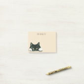 Post-it® chat noir drôle de notes de post-it de chat (Sur un bureau)