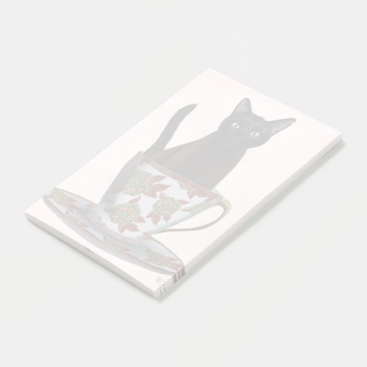 Post-it® Chat noir en Teacup (Incliné)