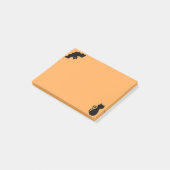 Post-it® Chat noir et chauve-souris d'Halloween sur orange (Incliné)