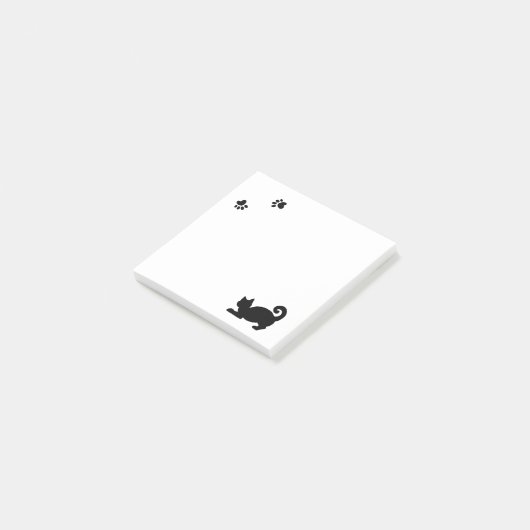 Post-it® Chat noir et Empreinte de patte (Incliné)