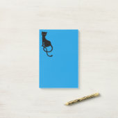 Post-it® Chat noir mauvais aimable bleu (Sur un bureau)