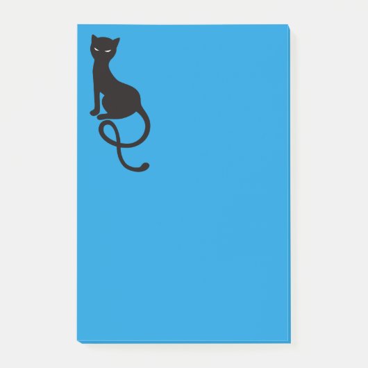 Post-it® Chat noir mauvais aimable bleu (Devant)