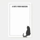 Post-it® Chat noir mignon | Ajouter Votre Nom (Devant)
