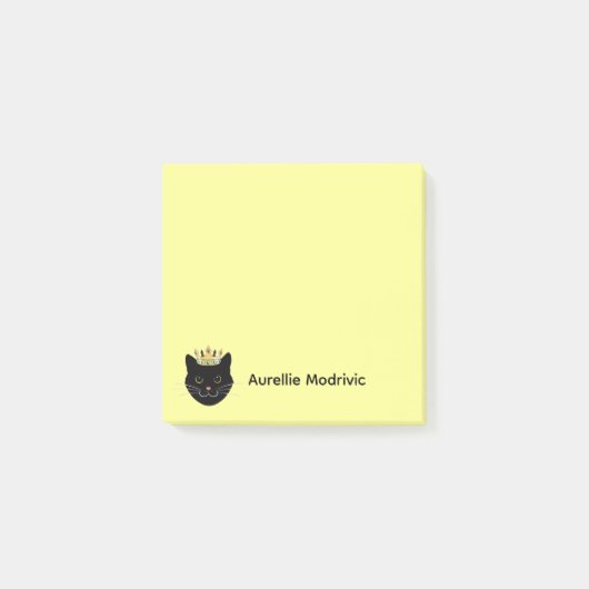 Post-it® Chat noir mignon personnalisé (Devant)