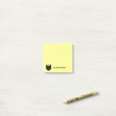 Post-it® Chat noir mignon personnalisé (Sur un bureau)