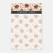 Post-it® Chat noir rétro Motif chèque orange (Devant)