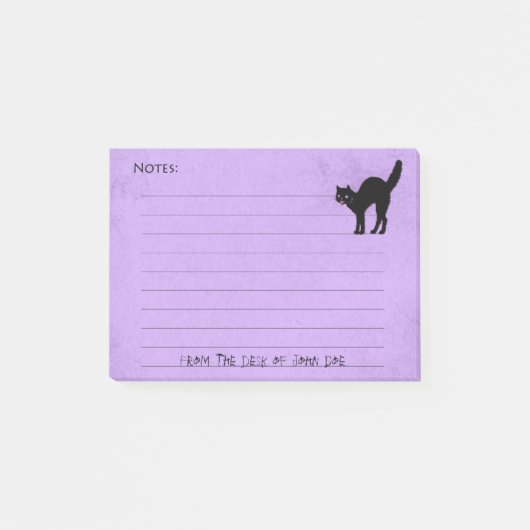 Post-it® Chat noir sur Halloween personnalisé Purple Note P (Devant)