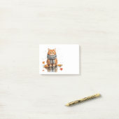 Post-it® Chat orange grincheux sous la pluie (Sur un bureau)