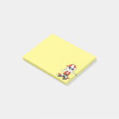 Post-it® Chat patineur mignon sur fond jaune (Incliné)