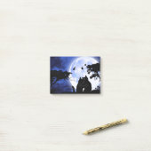 Post-it® chat pleine lune (Sur un bureau)