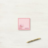 Post-it® Chat rose avec notes de violon (Sur un bureau)