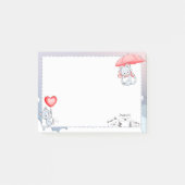 Post-it® Chat tenant parapluie Coeur ballon volant dans le  (Devant)