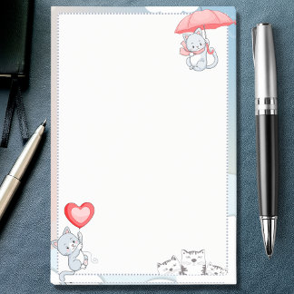 Post-it® Chat tenant un parapluie ballon en forme de cœur v