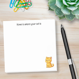 Post-it® Chat tigré orange grincheux Texte personnalisé