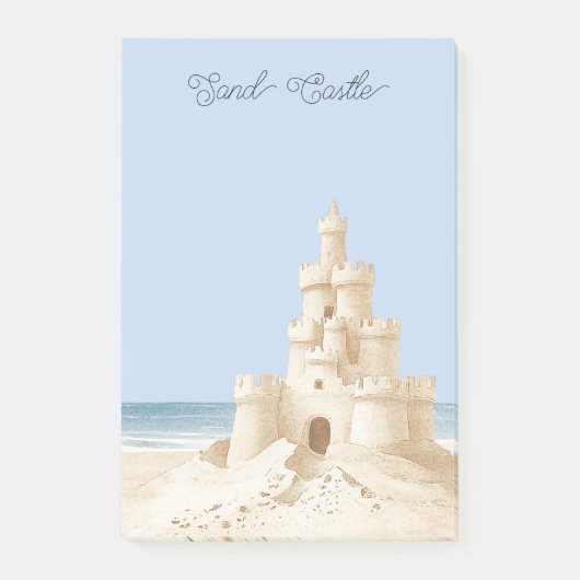 Post-it® Château de Sable Crème de Plage Ciel Bleu (Devant)