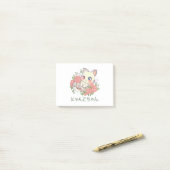 Post-it® Chaton Blanc Kawaii (Sur un bureau)