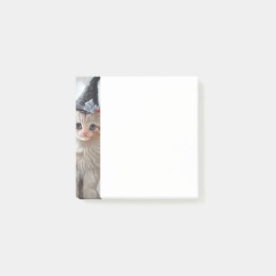 Post-it® Chaton blanc vintage Halloween et citrouille