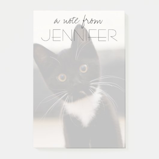 Post-it® Chaton noir et blanc mignon de smoking (Devant)