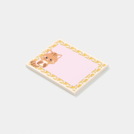 Post-it® Chaton Tigre Adorable Tabby Orange (Incliné)