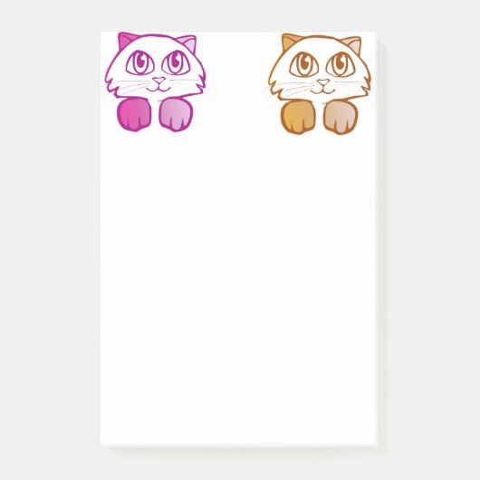 Post-it® Chatons oranges violets (Devant)