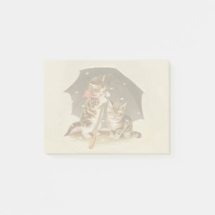 Post-it® Chatons vintage sous un parapluie, art antique de