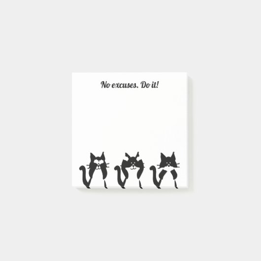 Post-it® Chats blancs noirs | Trois chatons (Devant)