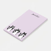 Post-it® Chats de Tuxedo | Trois Kitties Sages Clair Violet (Incliné)