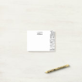 Post-it® Chats Illustration noir et blanc Personnalisée (Sur un bureau)