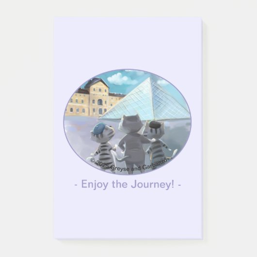 Post-it® Chats Louvre Paris - Notes de 4" x 6" (Devant)