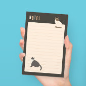 Post-it® Chats mignons gris foncé lignés
