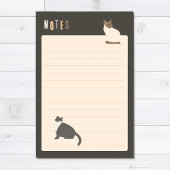 Post-it® Chats mignons gris foncé lignés