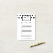 Post-it® Chats mignons monochromes noir et blanc (Sur un bureau)