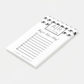 Post-it® Chats mignons monochromes noir et blanc (Incliné)