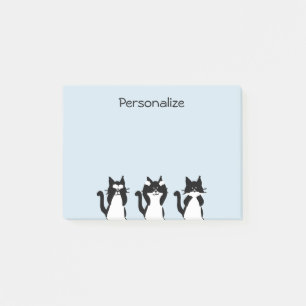 Post-it® Chats noirs et blancs Trois sages chatons